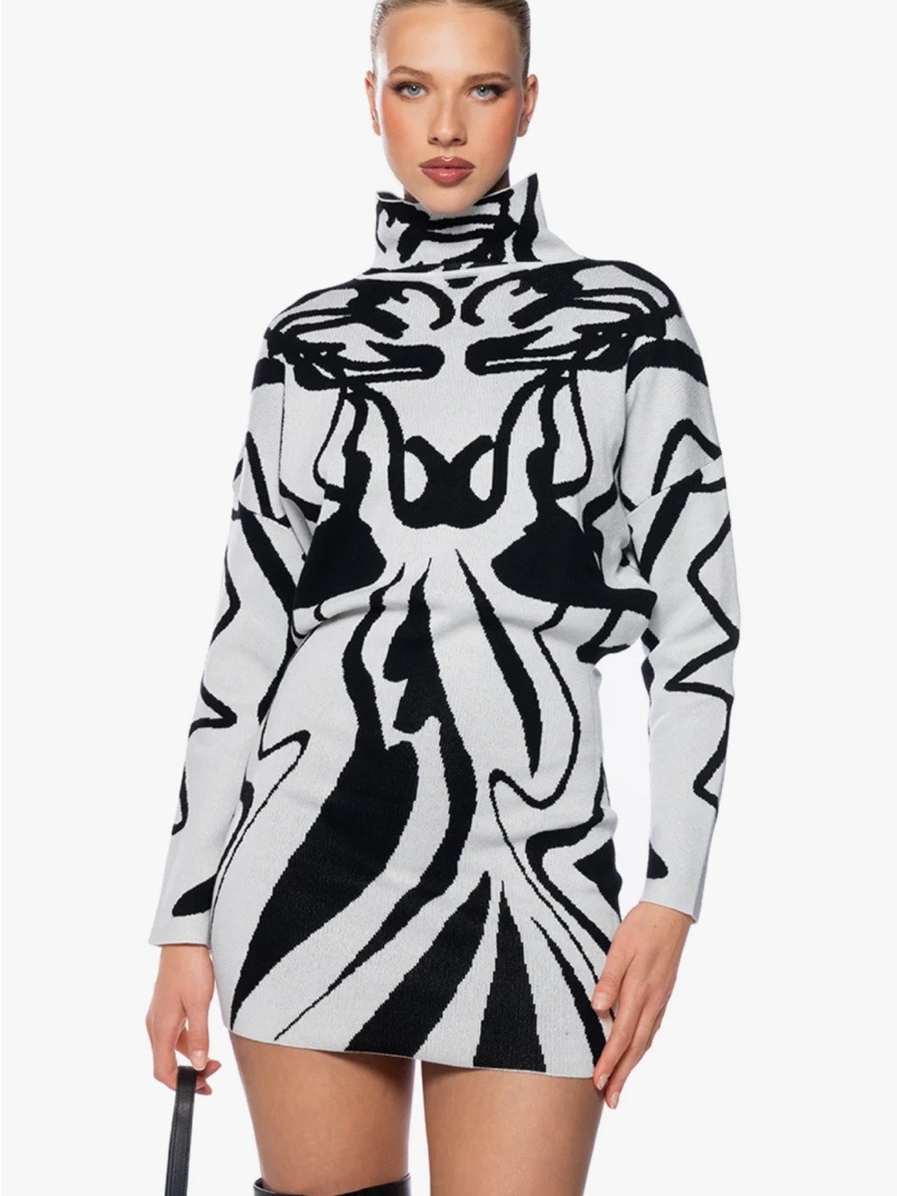AKIRA SWEET MIRAGE SWEATER MINI DRESS - Picture 3 of 6
